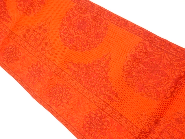 リサイクル　本場筑前博多華紋に花唐草模様織出し名古屋帯